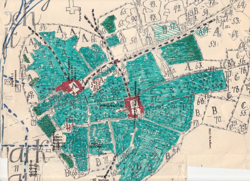 Lantmäterikarta 1769, Lungre by