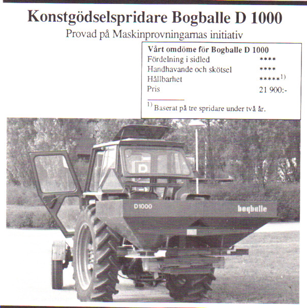 Bogballe konstgödselspridare 1000 kg